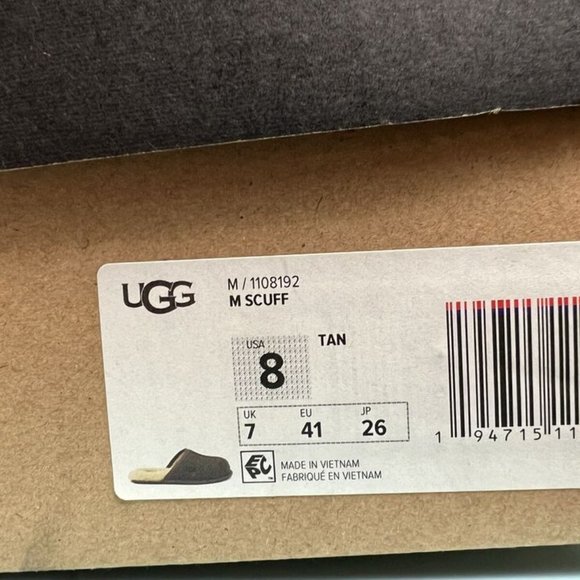 UGG Mens Scuff Slipper Tan Size 8 M main image 5